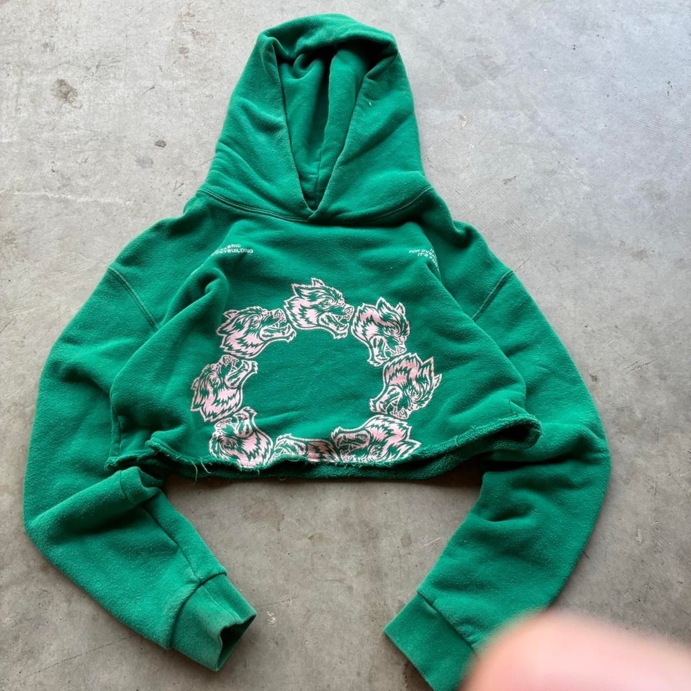 Darc Sport Cropped Hoodie Green Womens She Collection Streetwear